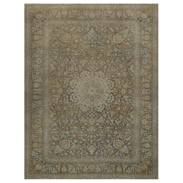 Masoud Farsi Beige 10'21'' X 13'49'' Traditional Oriental Wool Cotton